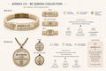 Bracelet and necklace with 'Joshua 1:9' engraving on a white background